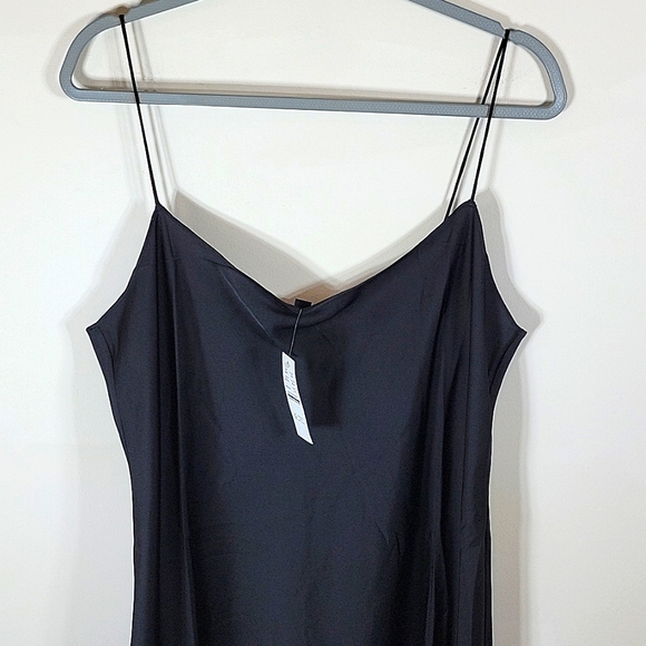 J. Crew Marco Slip Dress Satin Elegant Adjustable Straps Black Sz 14 NWT - Picture 5 of 6